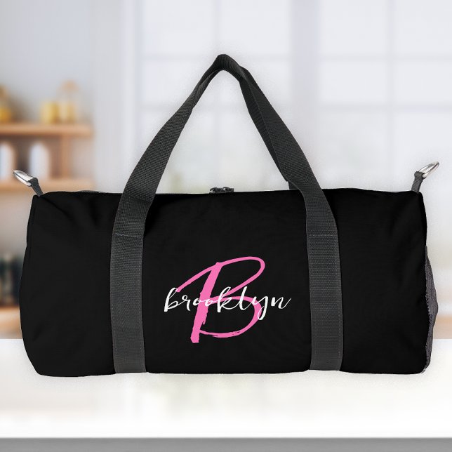 Sac De Sport Marque-page tendance rose chaud noir et blanc  (Créateur téléchargé)
