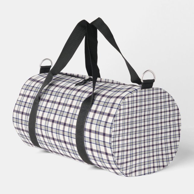 Sac De Sport Merino White and Blue Zodiac Plaid (Coin gauche)
