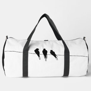 Sac De Sport Merles minimalistes en silhouette sur un fil
