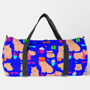 Sac De Sport mignon capybara drôle animal bleu