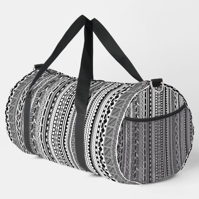 Sac De Sport Mignon motifs aztèques noir blanc design (Coin droit)