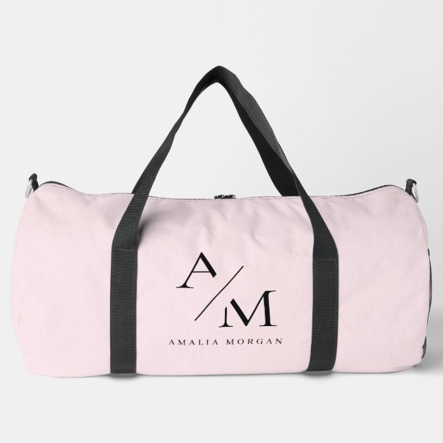 Sac De Sport Minimal Pastel rose initial et personnalisé (Recto)