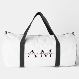 Sac De Sport Minimal Pastel rose initial et personnalisé