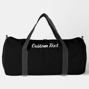 Sac De Sport Modèle de texte de script noir et blanc simple