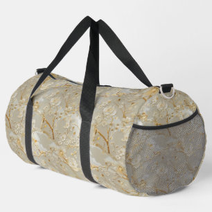 Sac De Sport Modèle floral crème or chic