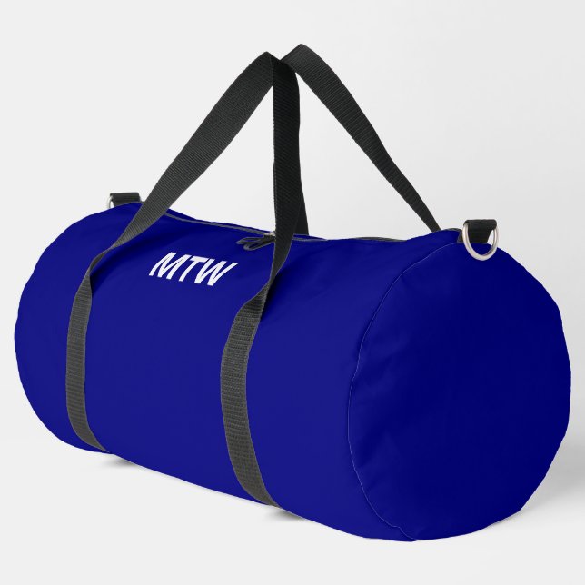 Sac De Sport Modèle texte simple marine bleu et blanc (Coin gauche)