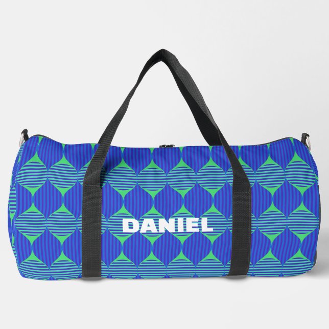 Sac De Sport Moderne Abstrait Bleu et Vert de Milieu de Siècle (Recto)