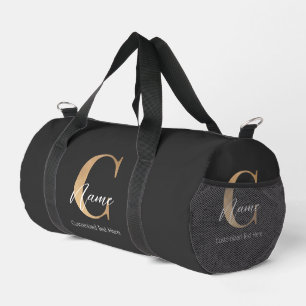 Sac De Sport Moderne Monogramme Initial C & Nom Personnalisé