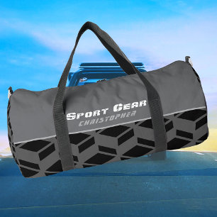 Sac De Sport Moderne Répétition Motif gris noir