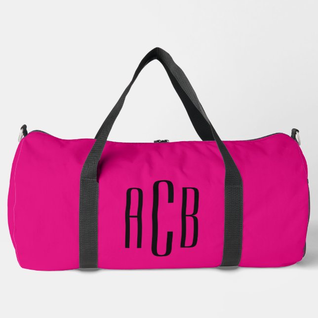 Sac De Sport Monogramme à trois lettres rose et noir chaud (Recto)