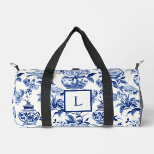 Sac De Sport Monogramme chinoiserie bleue