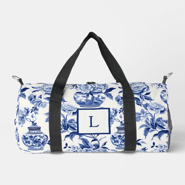 Sac De Sport Monogramme chinoiserie bleue  (Recto)