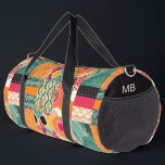 Sac De Sport Monogramme coloré moderne Motif Patchwork<br><div class="desc">Monogram Colorful Modern Patchwork Motif Nom personnalisé Duffle Bag dispose d'un élégant motif coloré et moderne patchwork en noir,  vert,  orange,  rose,  violet et jaune. Ajoutez votre monogramme,  nom ou texte personnalisé pour un cadeau fabuleux pour votre famille et vos amis. Créé par Evco Studio www.zazzle.com/store/evcostudio</div>