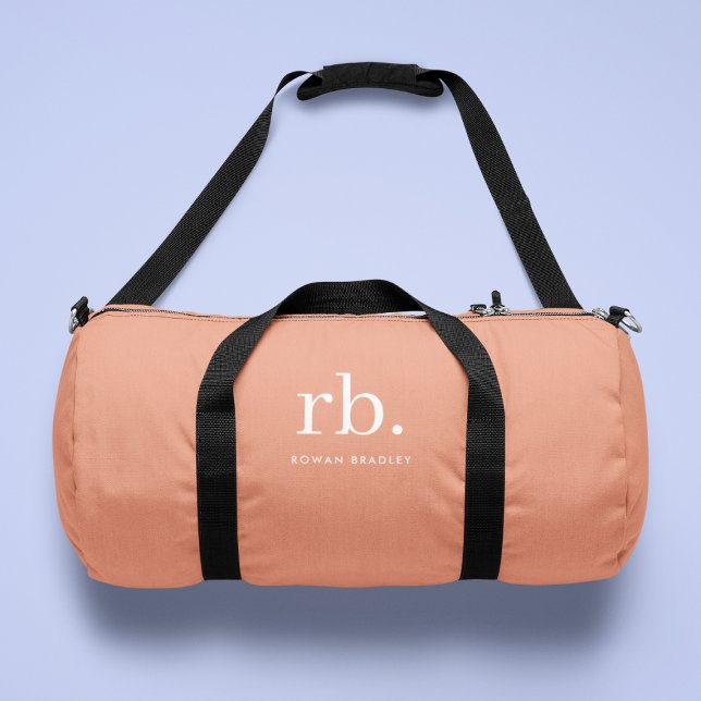 Sac De Sport Monogramme Corail Pêche Élégante Feminine Minimali (Créateur téléchargé)