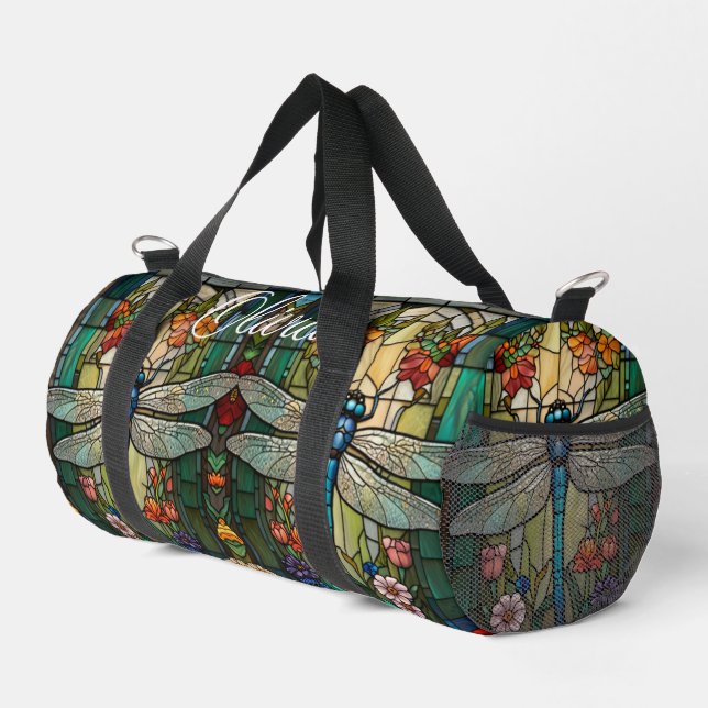 Sac De Sport monogramme de boho de libellule d'art nouveau vint (Coin droit)