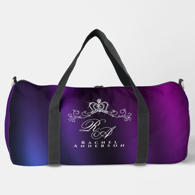 Sac De Sport Monogramme de couronne brillant bleu pourpre (Recto)