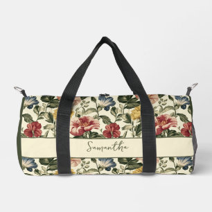 Sac De Sport Monogramme de nom floral vintage