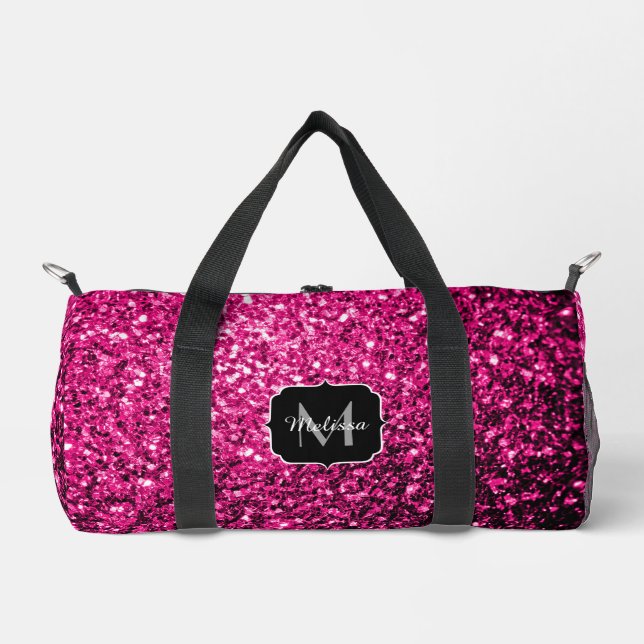Sac De Sport Monogramme de parties scintillant rose chaud (Recto)
