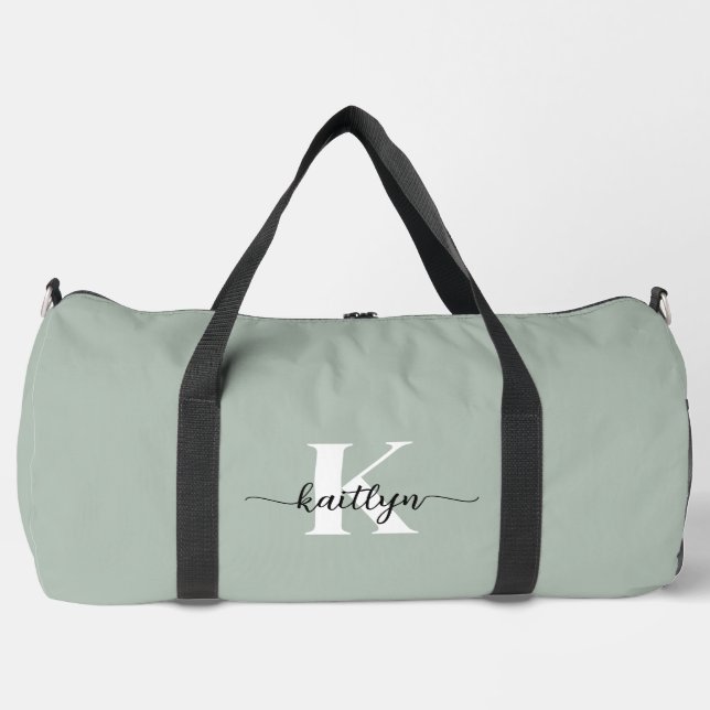 Sac De Sport Monogramme écriture vert sauge (Recto)