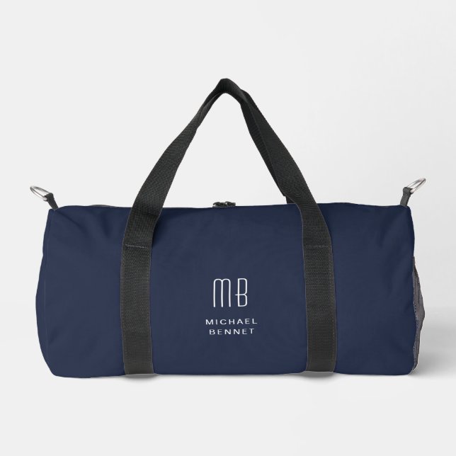 Sac De Sport Monogramme Élégant Bleu Marine (Recto)