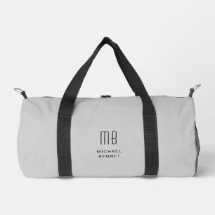 Sac De Sport Monogramme Élégant Gris