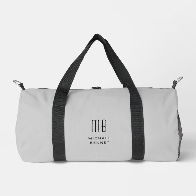 Sac De Sport Monogramme Élégant Gris (Recto)