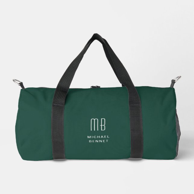 Sac De Sport Monogramme Élégant Vert Émeraude (Recto)