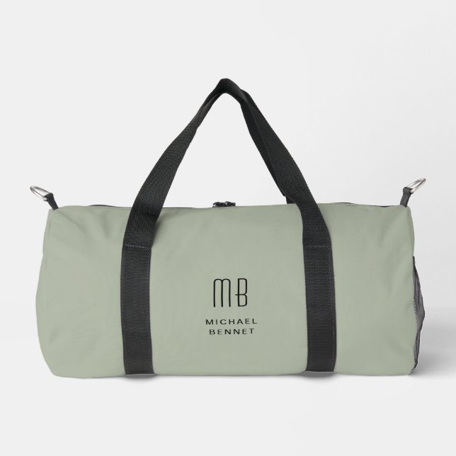 Sac De Sport Monogramme Élégant Vert Sauge (Recto)