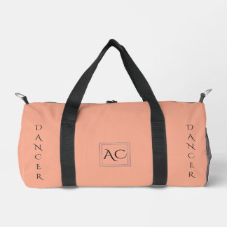 Sac De Sport Monogramme et nom minimaliste rose "DANCER"