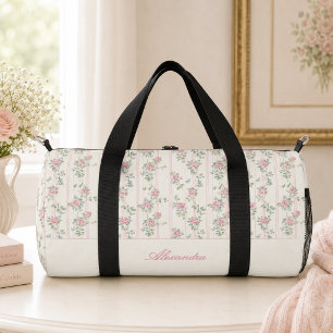 Sac De Sport Monogramme Floral Vintage Personnalisé