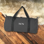 Sac De Sport Monogramme Initiales Nom Gris Gris Blanc<br><div class="desc">Le sac en duffel parfait pour la salle de sport,  les week-ends ou à tout moment où vous avez besoin de faire vos bagages. Monographie avec vos initiales ou un nom court. Gris et blanc.</div>