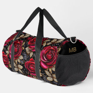 Sac De Sport Monogramme Luxe Rose rouge motif floral