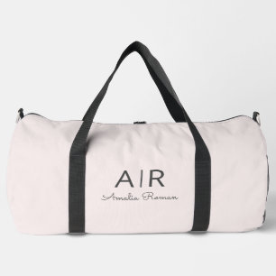 Sac De Sport Monogramme minimal initial et nom Pastel rose