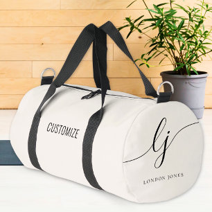 Sac De Sport Monogramme Moderne Fille Calligraphie Script Perso