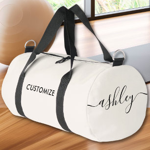 Sac De Sport Monogramme Moderne Fille Script Calligraphie Nom C