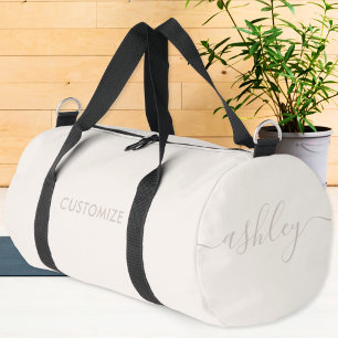 Sac De Sport Monogramme Moderne Ivoire Blush Pink Girl Script