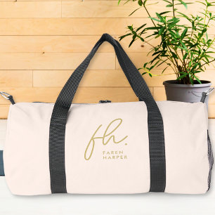 Sac De Sport Monogramme Moderne Minimaliste Blush Pink Nom du s