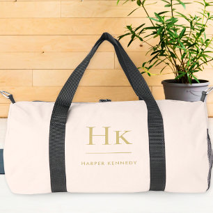 Sac De Sport Monogramme moderne minimaliste rose pâle Monogramm