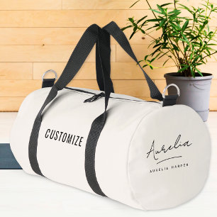 Sac De Sport Monogramme Moderne Minimaliste Script Signature Gi