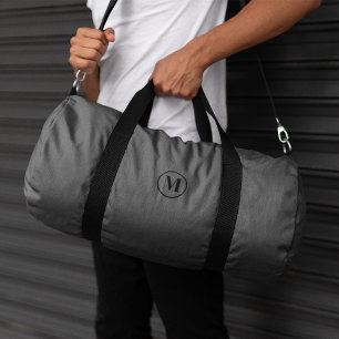 Sac De Sport Monogramme noir gris personnalisé Sport initial