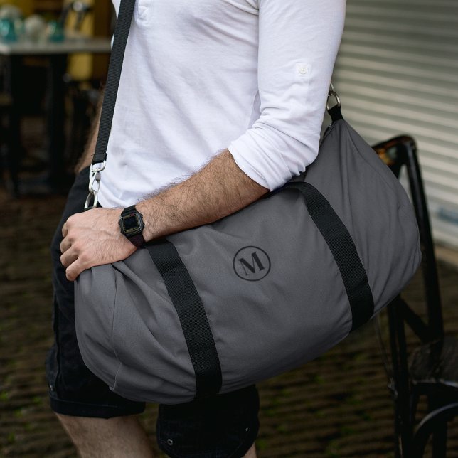 Sac De Sport Monogramme noir gris personnalisé Sport ou voyage (Créateur téléchargé)