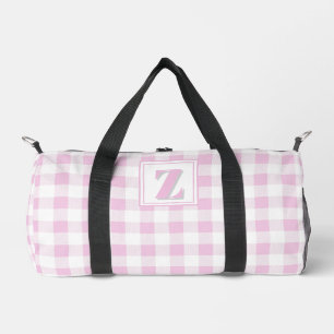 Sac De Sport Monogramme personnalisable gingham rose élégant 
