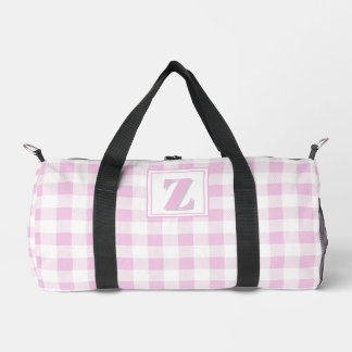 Sac De Sport Monogramme personnalisable gingham rose élégant