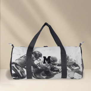Sac De Sport monogramme personnalisé, football noir et blanc