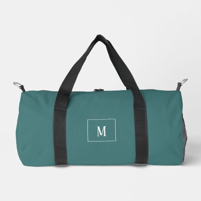 Sac De Sport monogramme personnalisé, vert aqua partout (Recto)