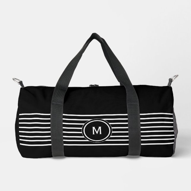 Sac De Sport monogramme rayé noir et blanc (Recto)