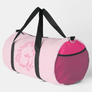 Sac De Sport Monogramme rose chaud Nom de la fillette Script Sp