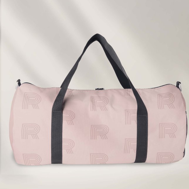 Sac De Sport monogramme rose simple femme moderne (Pink monogram large duffel bag women's duffel bag.)