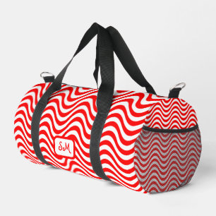 Sac De Sport Monogramme Rouge et blanc Tirures Vagues Psychédél