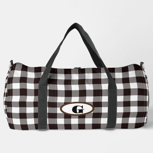 Sac De Sport Monogramme Rustique Personnaliser Plaid (Recto)